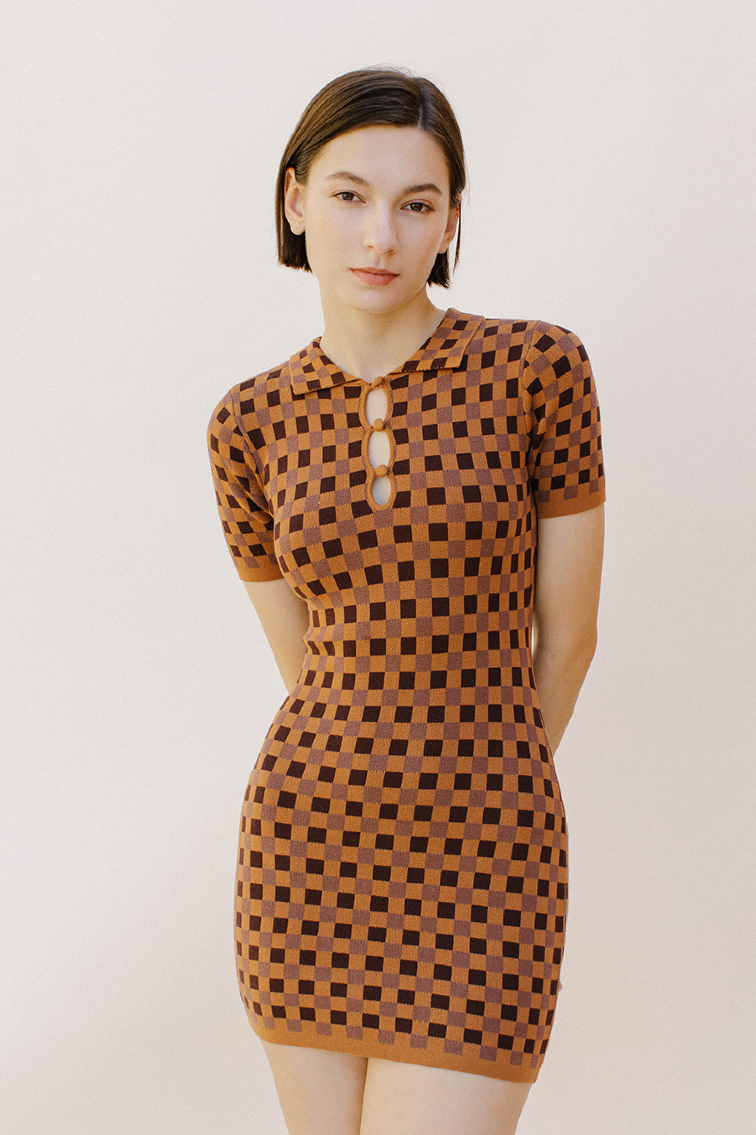 HD1466-BROWN CHECK