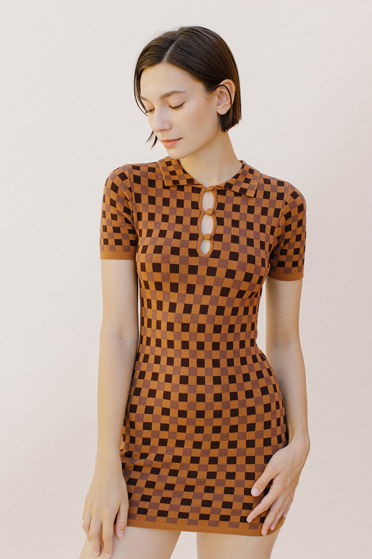 HD1466-BROWN CHECK