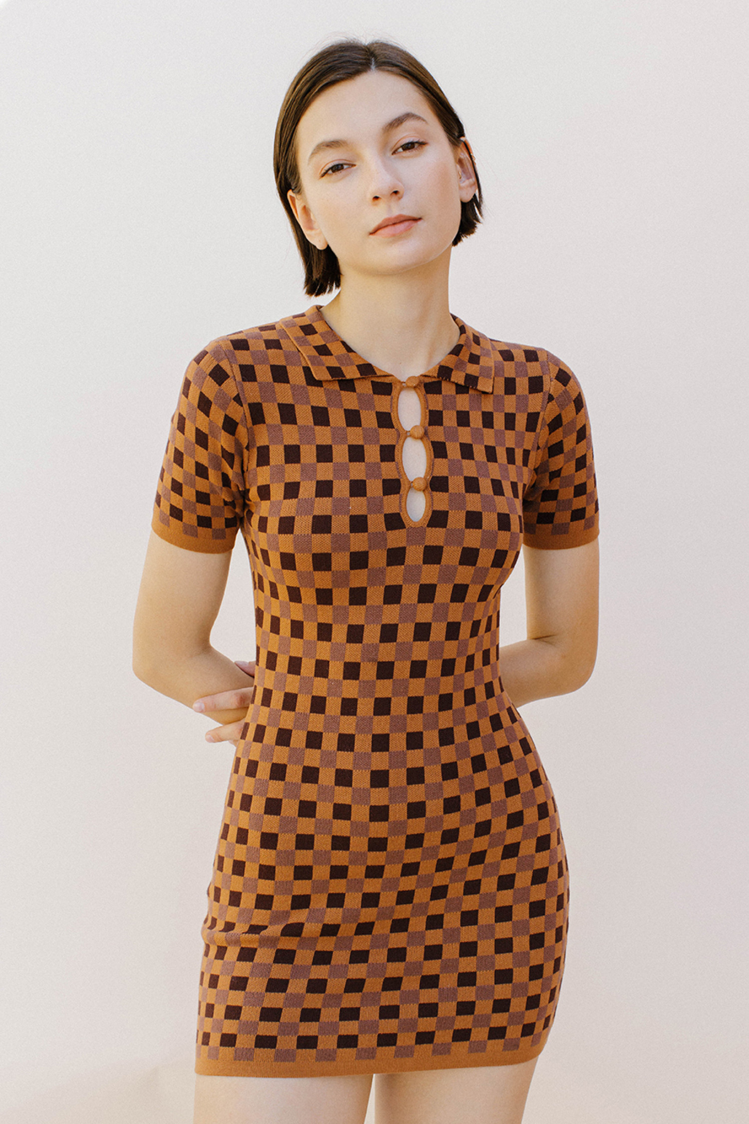 HD1466-BROWN CHECK