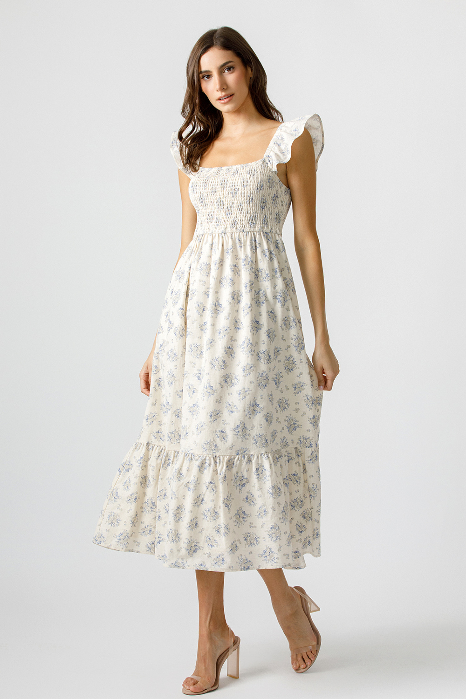JD6972-CREAM BLUE FLORAL