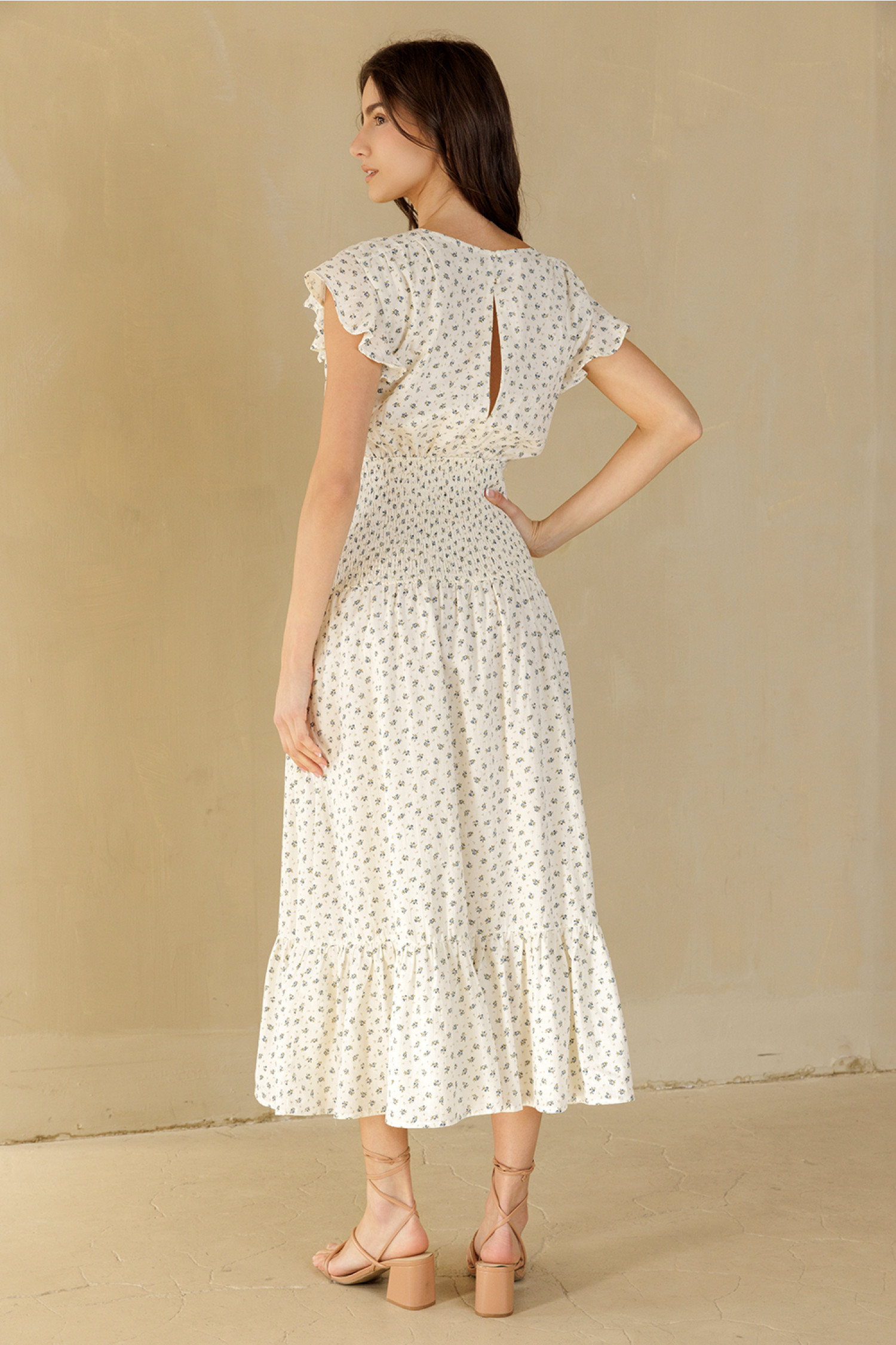 JD6974-CREAM BLUE FLORAL