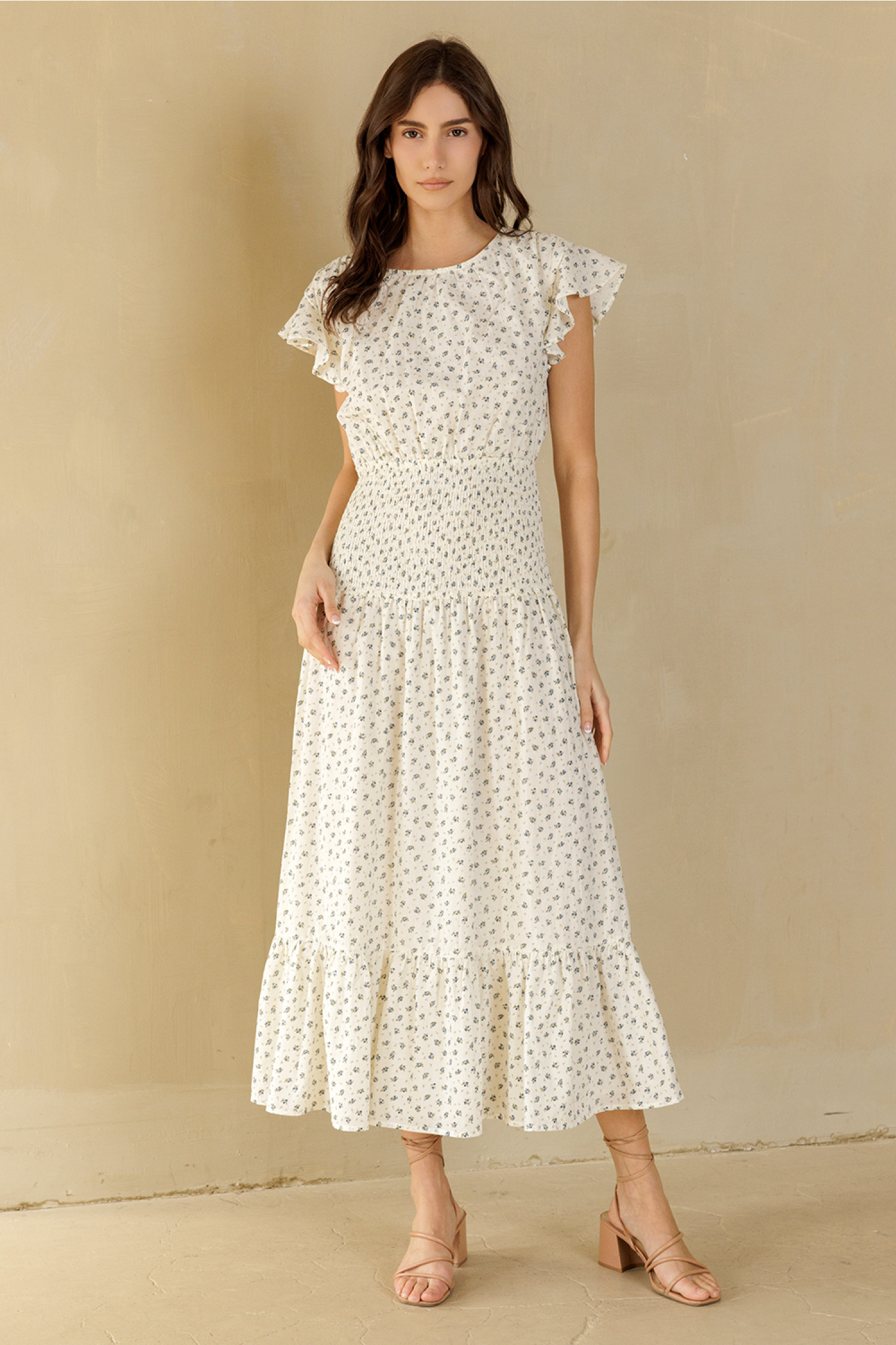 JD6974-CREAM BLUE FLORAL